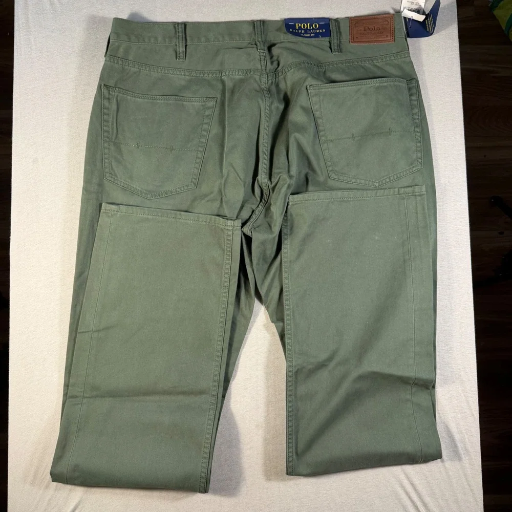 Polo Ralph Lauren Classic Fit Pants Angler Green Mens 38T x 36 NWT Cotton Chino